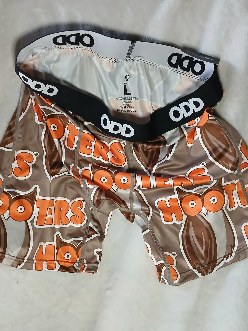 ODDY Men's Boxer Briefs - Brown & Orange Hooters Print